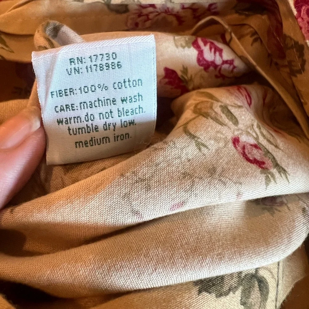 Vtg Waverly King Pillowcases Set 2 Sonata Rose Yellow Gold Floral Pleated Cotton